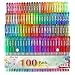 100 Color Glitter Gel Pen Set, 30% More Ink Neon Glitter Coloring Pens Art Marker for Adult Coloring Books Bullet Journaling Crafting Doodling Drawing