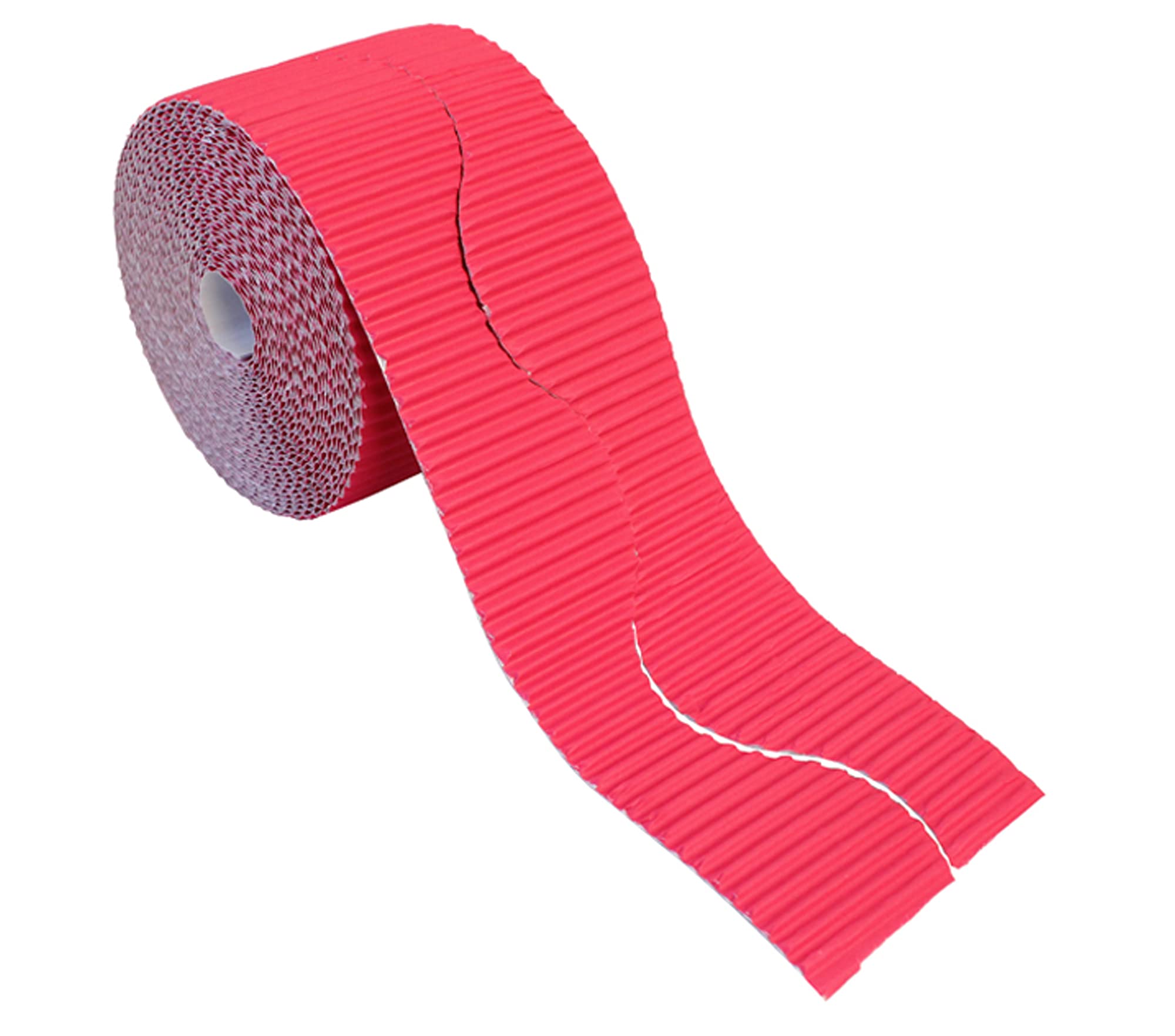 Bright Ideas Corrugated Border Roll for School Displays, Magenta, 57mm x 7.5m (15m When Split), BI7895
