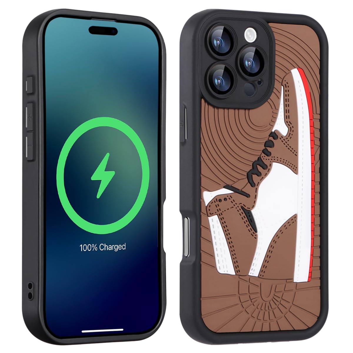 QUNQIN Cool Sneaker Phone Case for iPhone 14 Pro Case for Boys Men Sports Shockproof Street Designer Aesthetic Compatible with iPhone 14 Pro Brown