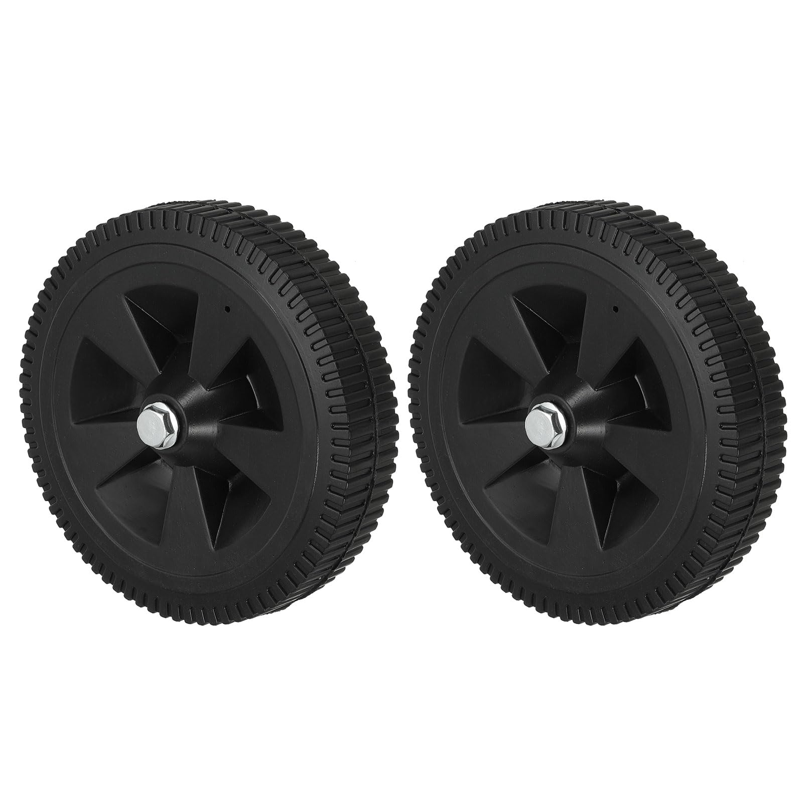 PATIKIL 7.5" Air Compressor Wheels, 2 Pack Universal Air Compressor Wheel Replacement Part Hollow Air Compressor Replacement Wheels with 0.5" Dia Hole, Black