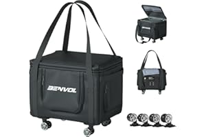 BENVOL Portable Power Station Carrying Bag,Easy Carrying-360° Wheels,18×13×14' Fit Power Station1500w-2700w,Storage Case for camping essentials,Battery Protective Cover&Carrying Case Bag for Travel