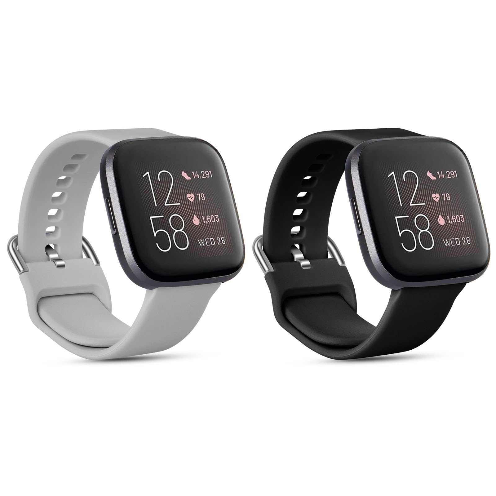 AXFEE Strap Compatible with Fitbit Versa 2 Strap, Silicone Watchband Sport Classic Replacement Straps, Adjustable Strap Replacement Compatible with Fitbit Versa 2/Fitbit Versa Lite(Not Include Watch)