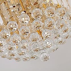 Gopmmy Mini Crystal Chandelier Ceiling Light,Flush