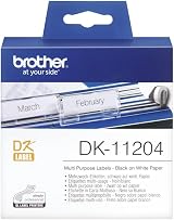 Brother DK-11204 Label Roll 400 Labels 17 mm x 54 mm Black on White