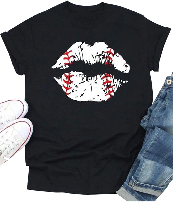 Baseball Graphic Tees Shirts for Women Baseball Graphic Tees Shirts