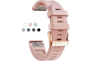 OUTVI 20mm Watch Band for Garmin fenix 5s 6s/6s pro 7s Instinct 2s 20 Quick Release Fit correas bandas band Replacement for garmin epix 2 42mm Silicone strap Rose Gold Buckle for women men