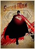 Superman superhero art print on vintage dictionary page