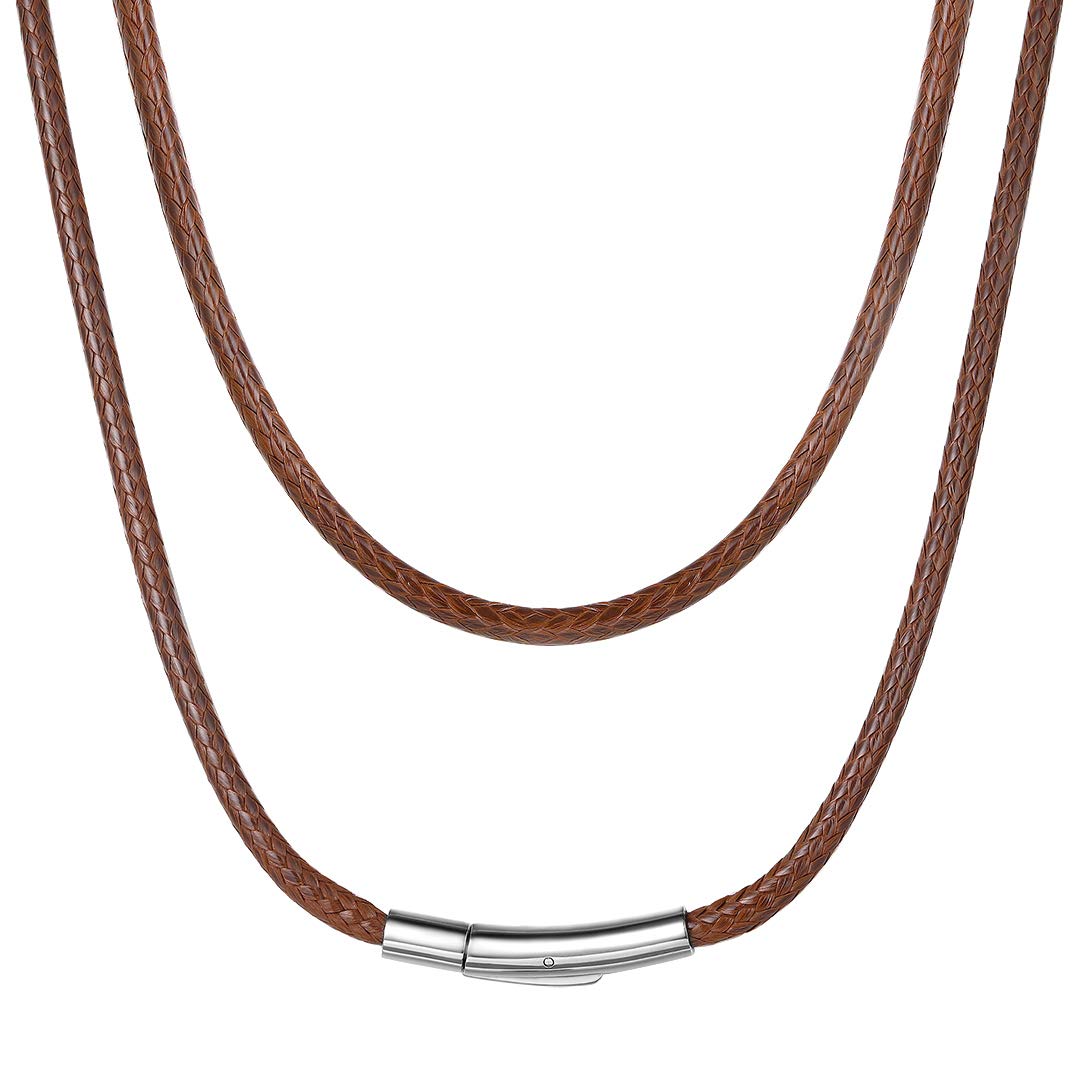ChainsHouse Black String Necklace Hemp Rope Braided Leather Cord