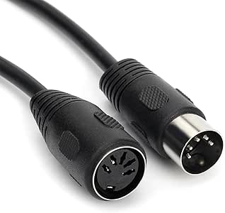 Tisino 3m Midi Cable, DIN 5 pin macho a DIN 5 pin hembra Midi/A cable
