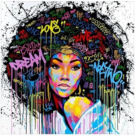 Canvas Painting Women African American Wall Art Sexy Girl Printed Painting on Canvas Wall Art Nude Prints Pictures Kit for Home Bedroom Decoration 20x20 inch Withframed