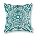 CaliTime Canvas Throw Pillow Cover Case for Couch Sofa Home Decoration Modern Compass Geometric 18 X 18 Inches Teal