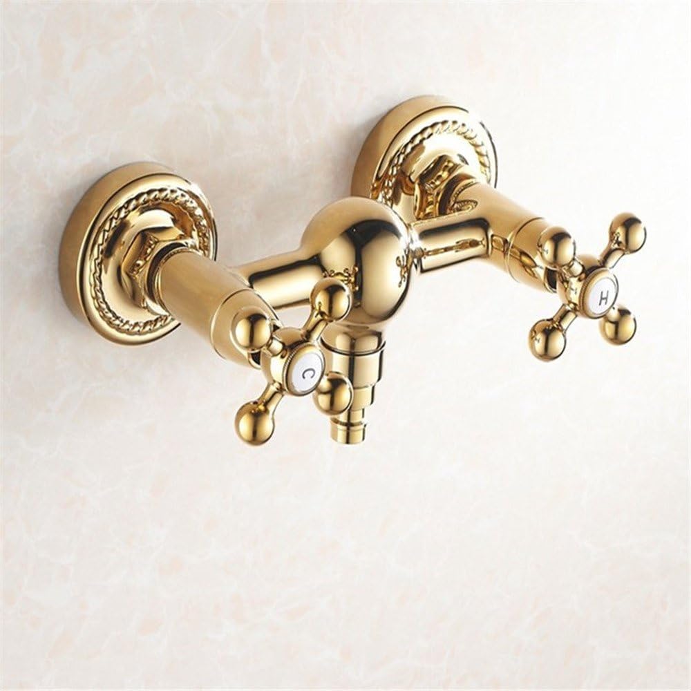 Banalili the Bathrooms Are Full Of Copper, Gold Wall Mounted Hot and Cold Washing Machine Tap 4 Sub-Generic, Golden Classic