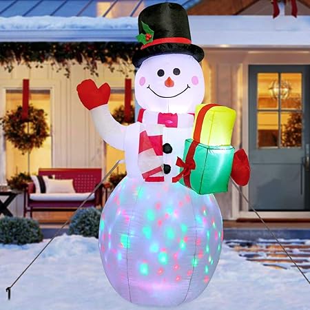 Amazon Com Aerwo 5ft Christmas Inflatables Blow Up Yard Decorations Upgrade Snowman Xmas Inflatable With Rotating Led Lights For Indoor Outdoor Yard Garden Christmas Decorations Garden Outdoor