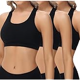 wirarpa Women's Bralette Cotton Racerback T-Back Bralettes Crop Top No Padding Light Support 3 Pack