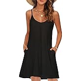 Fyxla Womens Swimsuit Cover Up Summer Spaghetti Strap Casual Bathing Suit, Sleeveless Beach Sundresses Dress with Pokets