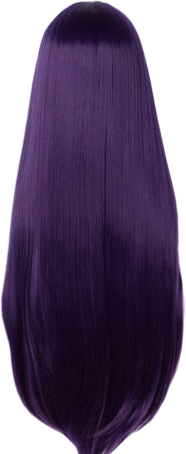 Linfairy Long Purple Wig Halloween Cosplay Wig For Women 85CM, 85 cm - Image 5