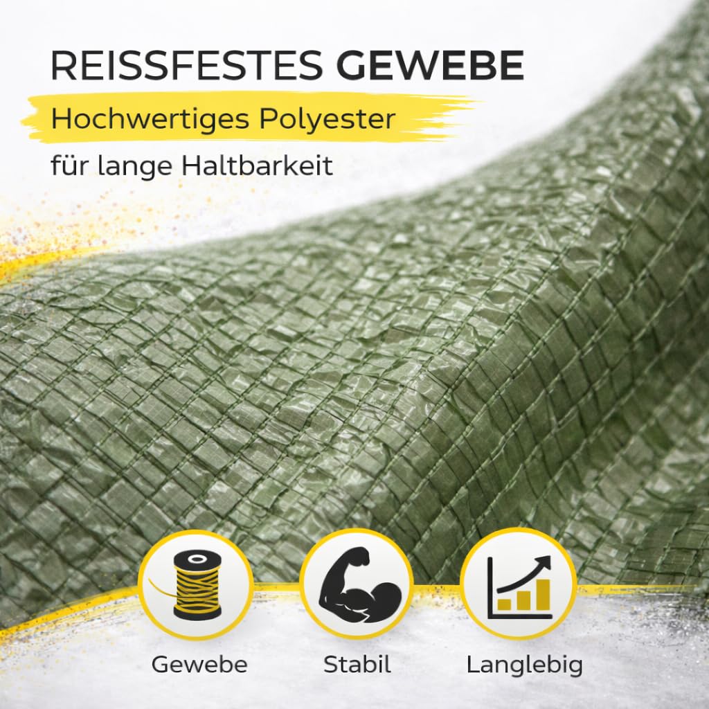 TK Gruppe Timo Klingler Plane & Schutzplane grün - Gartenplane & Allzweckplane wasserdicht - 200 g/m² grün, Abdeckplane mit Ösen für Zeltunterlage - Gewebeplane - Zeltplane & Camping - Bauplane (2x3m) 3