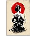 XDTIOPIMY Retro Asian Art Poster Geisha Samurai Decor Japanese Wall Decor Contemporary Japanese Poster Asian Decor Canvas Painting Pictures for Wall Art Unframed Size 16x24 Inchs