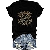 Rock Band T-Shirts for Women Vintage Rock and Roll Country Music Shirt Funny Concert Outfit Short Sleeve Vacation Tops