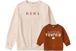 WINIODER Mommy and Me Matching Outfits Mama and Mini Long Sleeve Crewneck Sweatshirt Halloween Mother Baby Matching Clothes