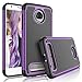 Tekcoo for Moto Z2 Force Case, for Motorola Z2 Force Sturdy Case, [Tmajor] Shock Absorbing [Purple] Rubber Silicone & Plastic Scratch Resistant Bumper Grip Hard Cases Cover for Moto Z Force 2017