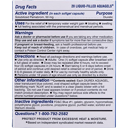Diurex MultiSymptom AquaGels, 20 Count Buy Online in UAE. Health
