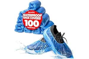 XpressPak Shoe Covers Disposable Non Slip - Pack of 100 (50 Pairs), Premium CPE Material, Waterproof and Recyclable Shoe Boot