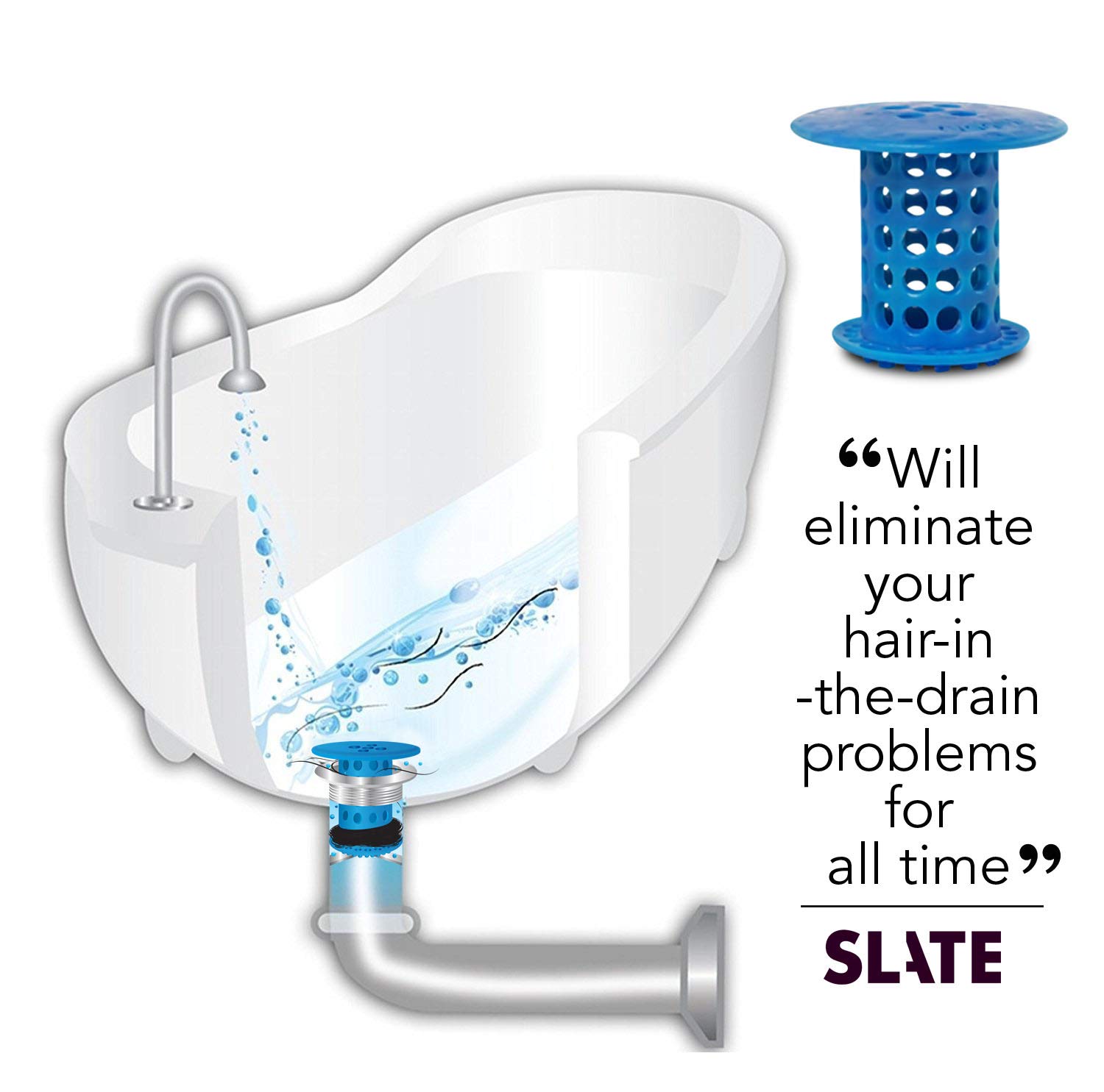 TubShroom The Revolutionary Tub Drain Protector Hair Catcher/Strainer