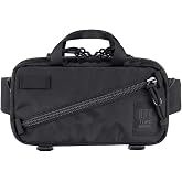Topo Designs Mini Quick Pack Shoulder Sling Waist Pack (Black) | Small Bag EDC and Daily Commute, Bike Rides, Internal Organization, 420D Nylon, Bottom Compression Straps