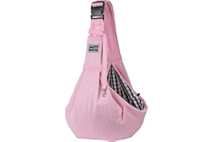 WaterYalan Dog Sling Carrier for Small and Medium Dog up to 15 Lbs with Comfortable Adjustable Padded Shoulder for Outdoor Traveling Subway (Pink)