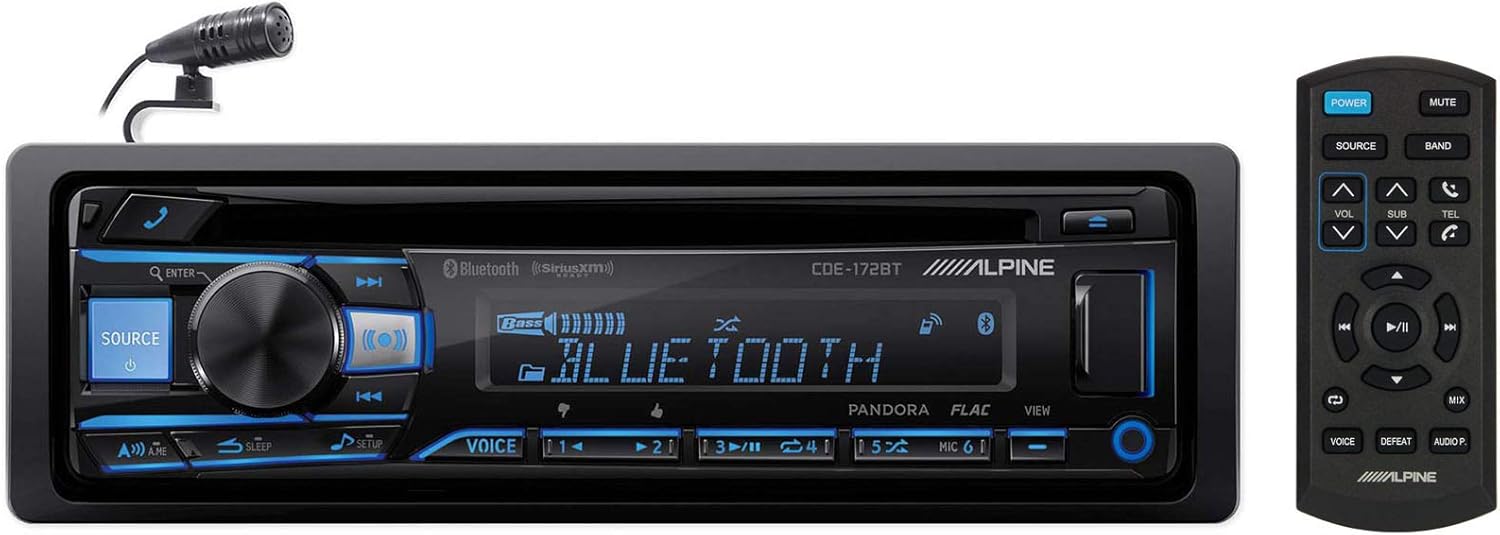 ALPINE CDE-172BT Bluetooth CD Receiver Car Stereo USB/AUX SiriusXM Ready+Remote