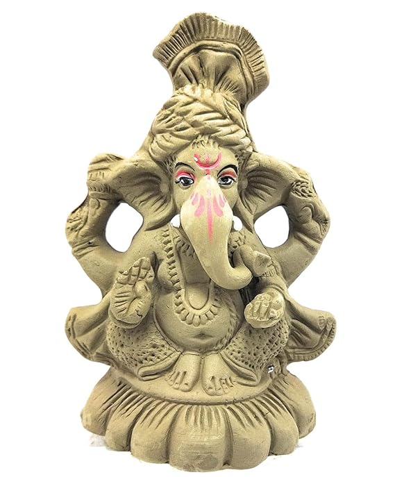 Buy EcoFriendly Clay Ganesh of 6.5 inches Infused with a Vegetable