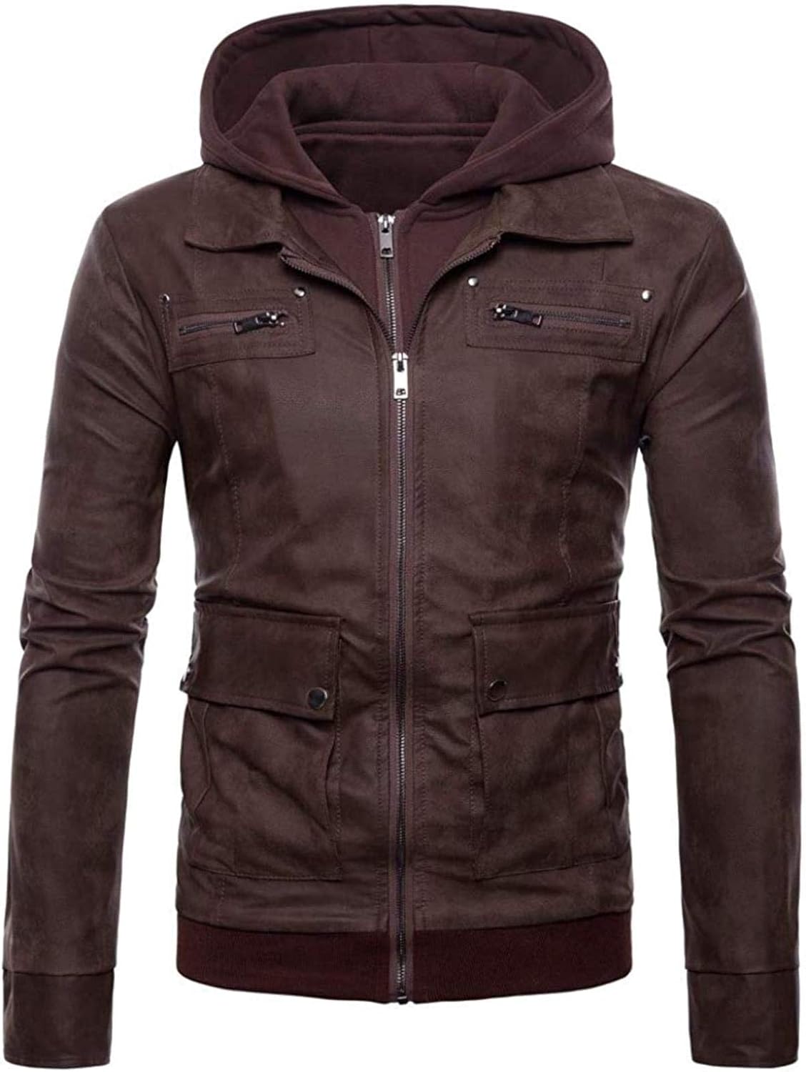 Mens Zipper Hooded Windproof Jacket Coat at Amazon Men’s Clothing store