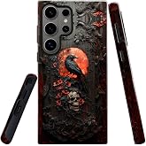 Jipsaaz Compatible with Samsung Galaxy S26 Ultra,Glossy Dual-Layer Protection with Phone Case Cover - Gothic Raven Skull Dark