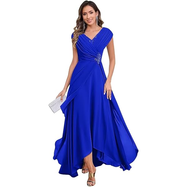Amazon.com: Plus Size Royal-Blue Mother of The Groom Dress with Jacket 2  Pieces Beaded Long Wedding Guest Dresses for Women Formal, US 18w :  Clothing, Shoes & Jewelry
