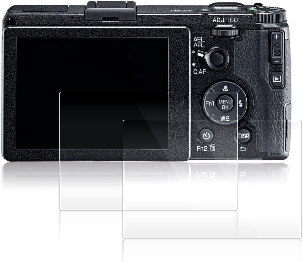AFUNTA Screen Protectors Compatible GR II, 2 Pack Anti-Scratch Tempered Glass Protective Films for DSLR Digital Camera