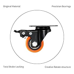 JULANG Light Duty Swivel and Brake Caster 1.5 inch