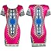 Orangesky Women Traditional African Print Dashiki Bodycon Short Sleeve Dress