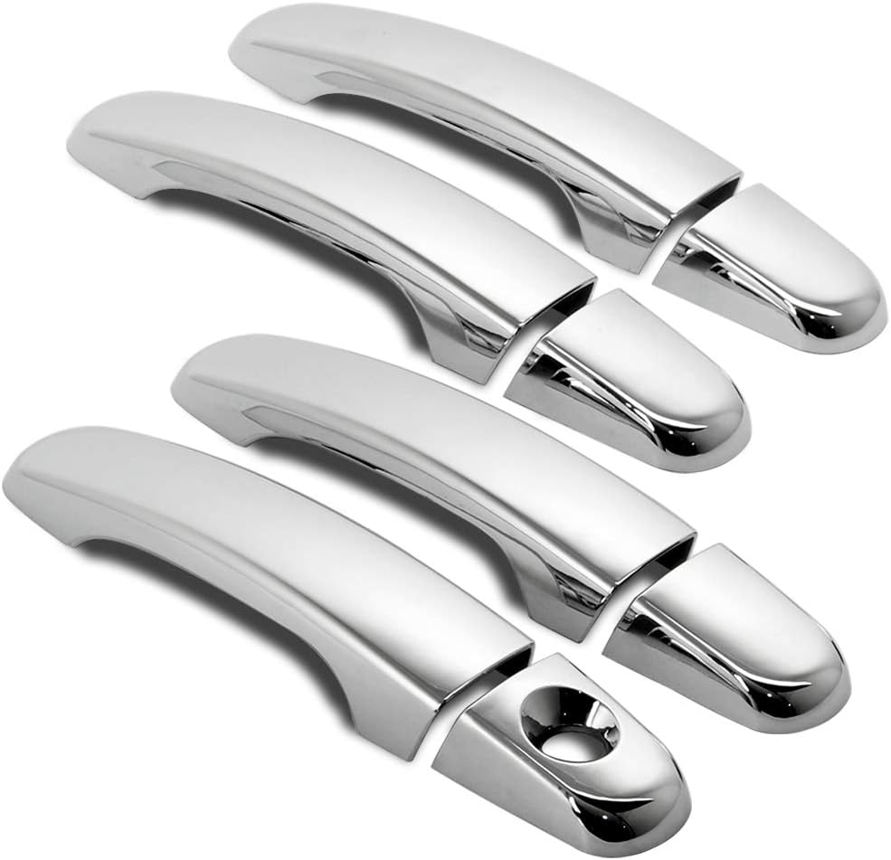 runmade Chrome Door Handle Cover Trim For 2005-2015 Chevrolet Equinox ;2006-2011 Chevy HHR; 2008-2012 Chevy Malibu; 2009-2015 Chevy Traverse; 2007-2015 GMC Acadia; 2010-2015 GMC Terrain 4-Door Sedan