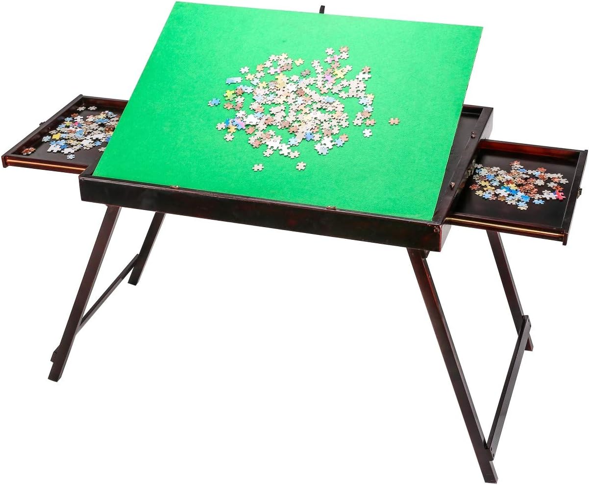 Ruication jigsaw puzzle table storage folding tilting drawer table 1500 pcs mat play table custom kids Children Boy Girl