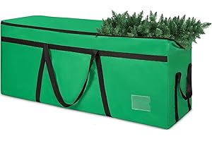 ITHWIU 7.5 ft Christmas Tree Storage Bag, Heavy Duty Christmas Tree Bag with Reinforced Handles and Dual Zippers Wide Opening, Large Capacity fits for Artificial Christmas Tree (Green, 7.5 ft)