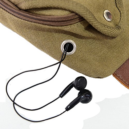 Aiyuda Men Women Canvas Unbalance Pack Crossbody Bag Sling Shoulder Chest Bag Rucksack Backpack for All Sports Khaki