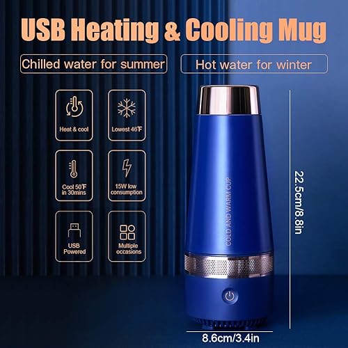 46℉-113℉ Electric Heating Cooling Water Bottle, 330ML USB Heated