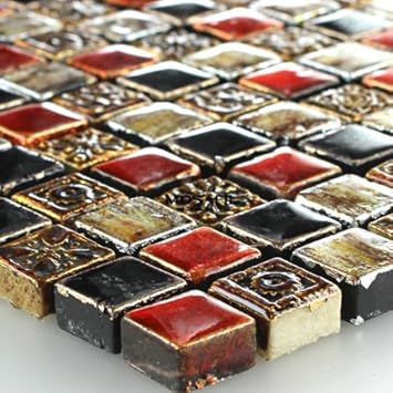 Keramikmosaik Fliesen Bunt Mix Duo Fur Wandfliesen Mosaikstein Wandgestaltung Kuchen Fliesenspiegel Badezimmer Duschwand Bad Wc Amazon De Baumarkt