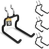 ELEAD 4-Piece Flat Pegboard Hooks, Peg Board Organizer Accessories for Hanging, Fit 1/4" Pegboard, Peg Board Tool Hangers for Garage Kitchen Workbench