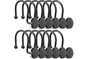 Taicols 12 Shower Curtain Hooks, Modern Decorative Shower Curtain Hangers, Circular Design Bathroom Curtain Hooks for use in 