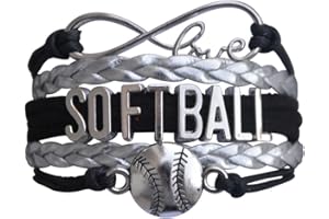INFINITY COLLECTION Softball Infinity Charm Bracelet- Softball Jewelry - Adjustable Bracelet for Softball Player, Team and Coaches Gifts
