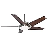 Casablanca 54 inch Indoor Ceiling Fan with LED Light and Remote Control - Standard Mount Ceiling Fan, 5 Blades, For Bedroom, 