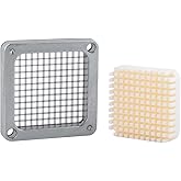 Rismanor 1/2" 1/4" 3/8" Multi-model universal Stainless Steel Replacement Chopper Blade &amp; Pusher Block Set For Commercial Vegetable Cutter Dicer Strip Interchangeable Blade (1/4 inch)