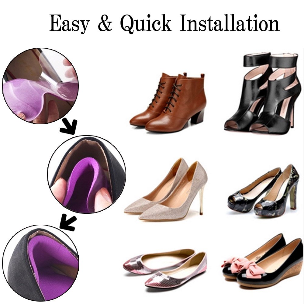 JAPAN SOLUTIONS Heel Pads Cushion Grips, Shoes Boots High Heels Gel Inserts Insoles Liners